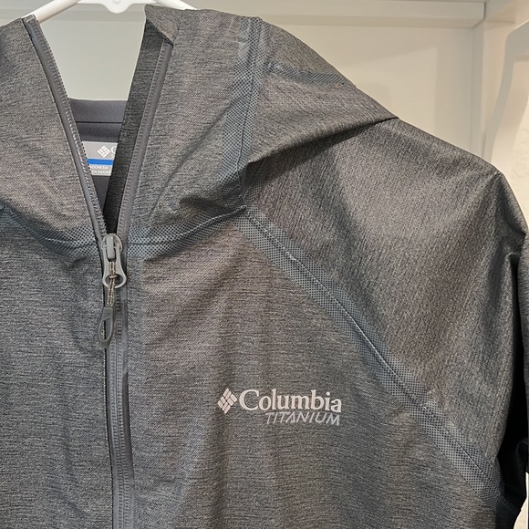 Columbia Titanium Outdry Ex Reign Hooded Waterproof Charcoal Jacket Women Size M - Picture 4 of 7